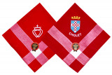 Mouchoir brodé de Cholet - Blason de Cholet et Cœur Vendéen