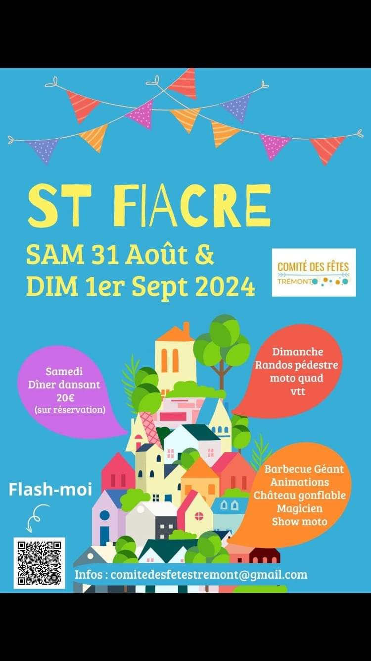 Agenda manifestation Assemblée de la St Fiacre Trémont