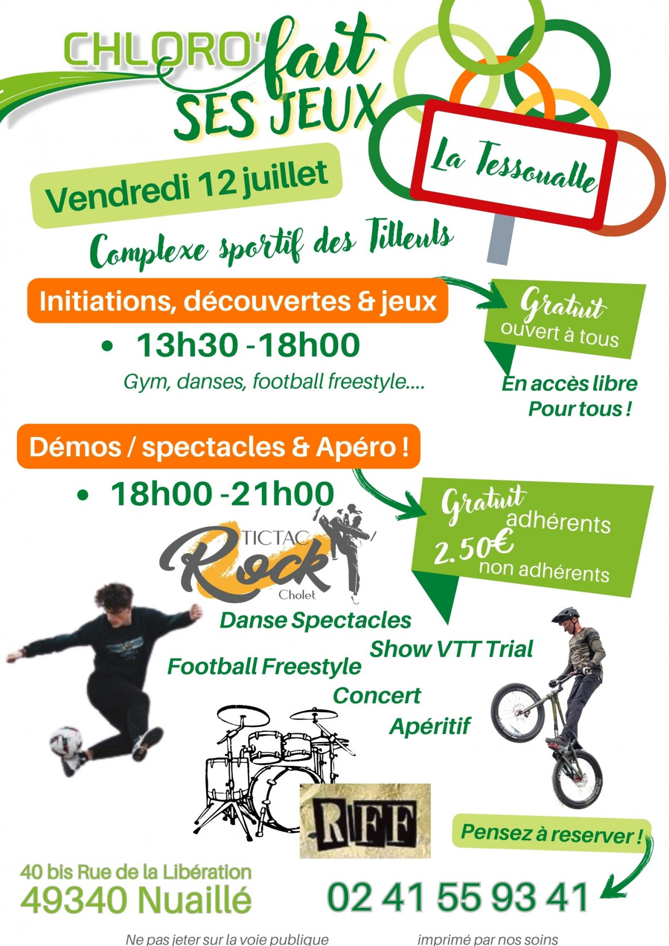 Agenda manifestation initiations jeux spectacles Chloro fait ses jeux nuaillé