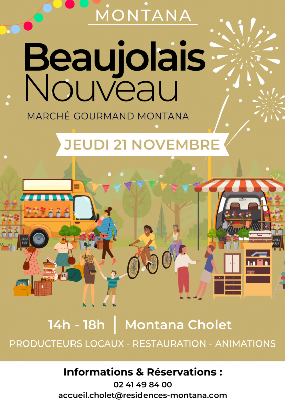 Agenda manifestation Marché gourmand Montana Beaujolais nouveau Cholet