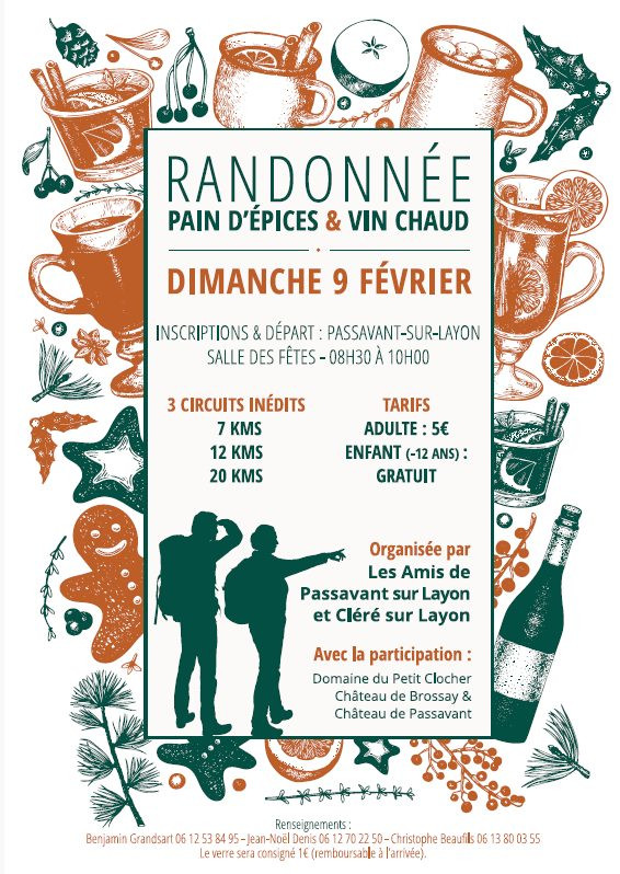 Randonnée Pédestre Vigne Vignoble Pain d'épices Vin Chaud Cléré Passavant Layon